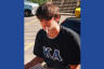 A Western Carolina University student smoking on October 4, 2004.