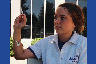 A Western Carolina University student government smoker reflects on her last quit attempt and how it turned sour as she registers students to vote at a rally on October 4, 2004.